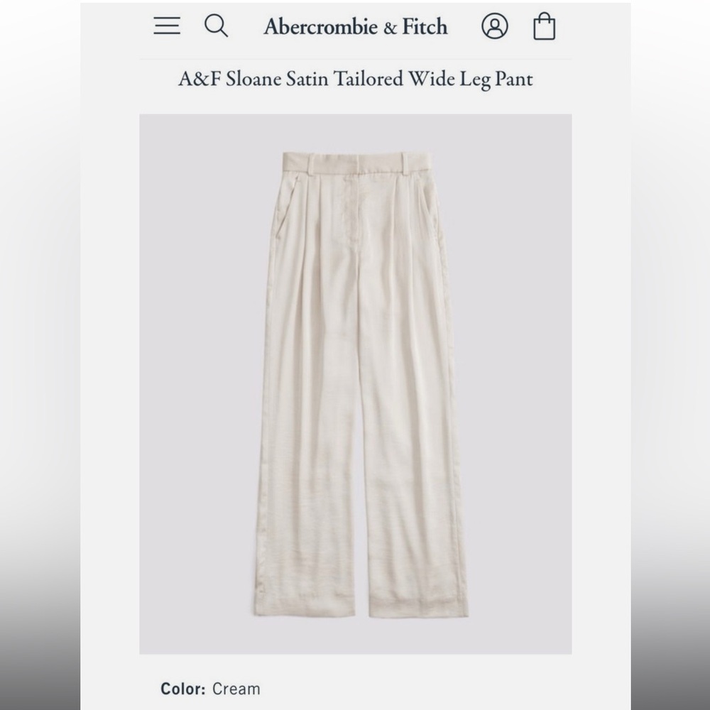 Abercrombie & Fitch Cream Wide Leg Pants
